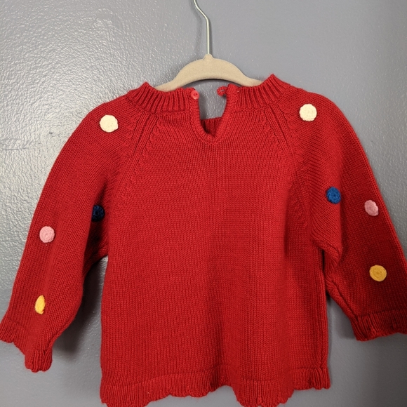 Child Red Sweater with Dots - Picture 2 of 5